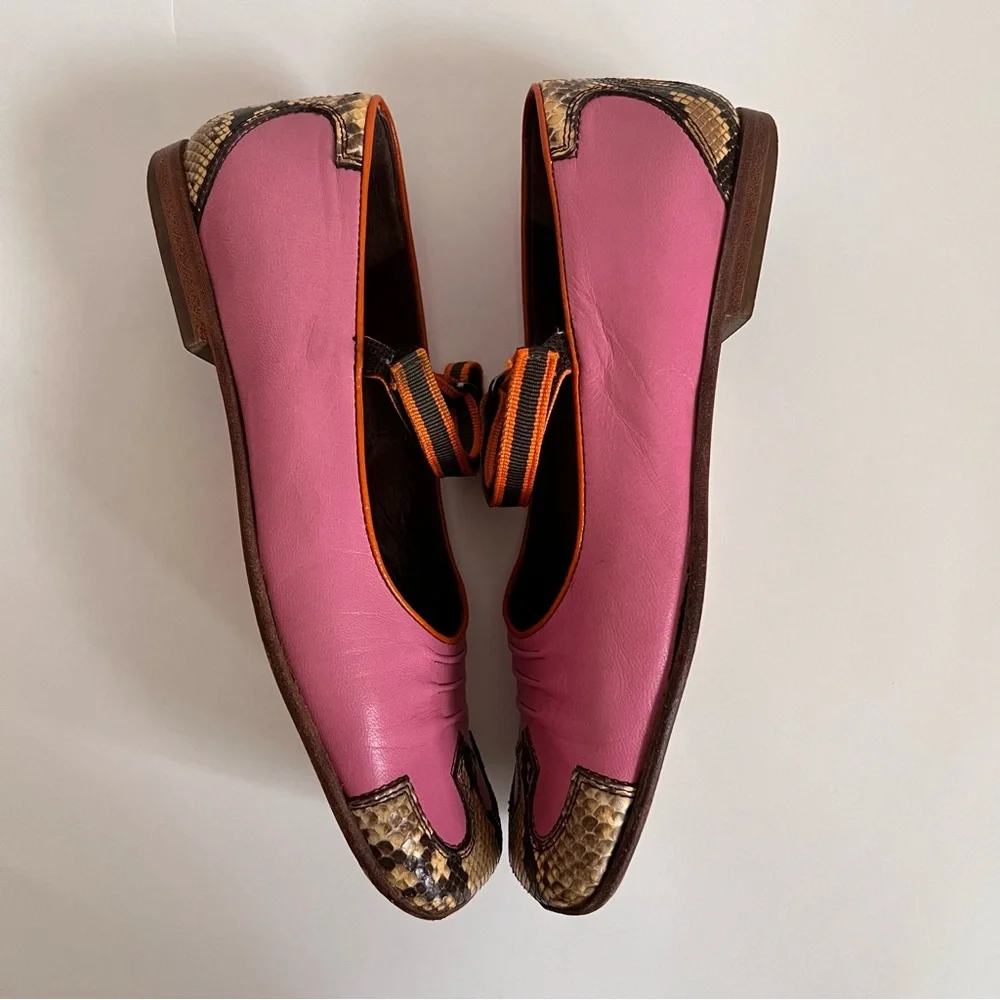 Rare Miu Miu  Vintage Flat Shoes SS1999 Y2K Pink with Snake Accents - EU 36.5 - Picture 6 of 14